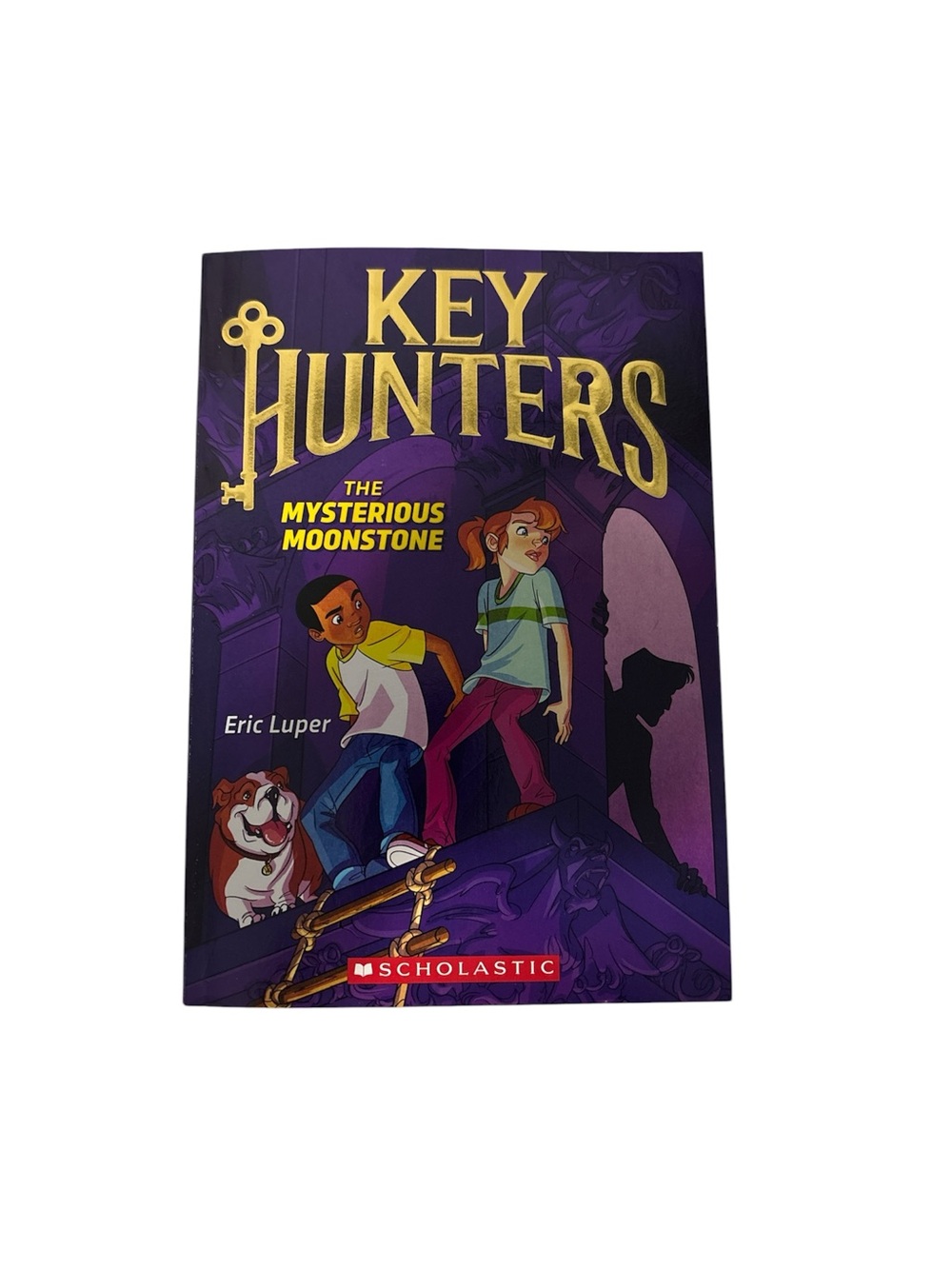 Scholastic Purple and Gold Mystery Back Cover